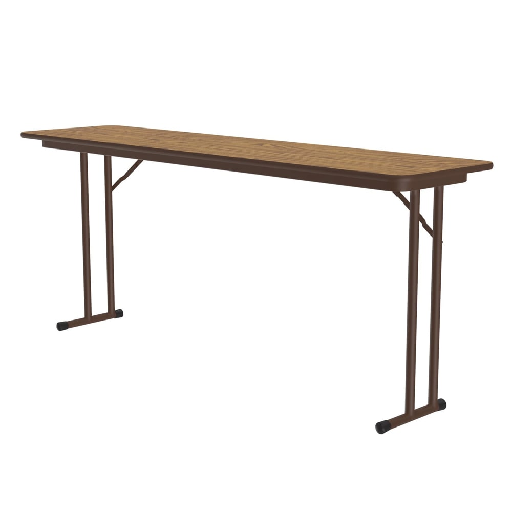 Correll Off Set Leg Seminar Table w/  3/4" High Pressure Top, 18 x 96", Oak (ST1896PX-06)