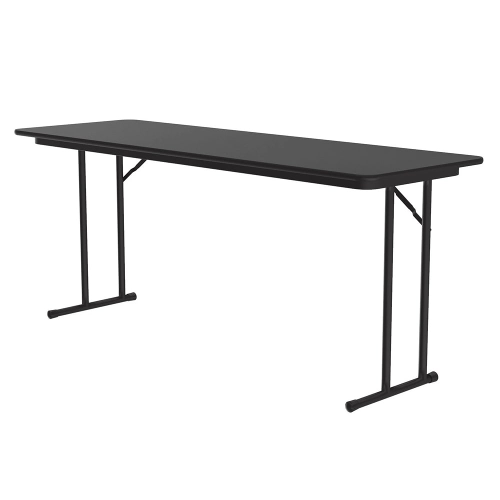 Correll Off Set Leg Seminar Table w/  3/4" High Pressure Top, 24 x 72", Black Granite (ST2472PX-07)