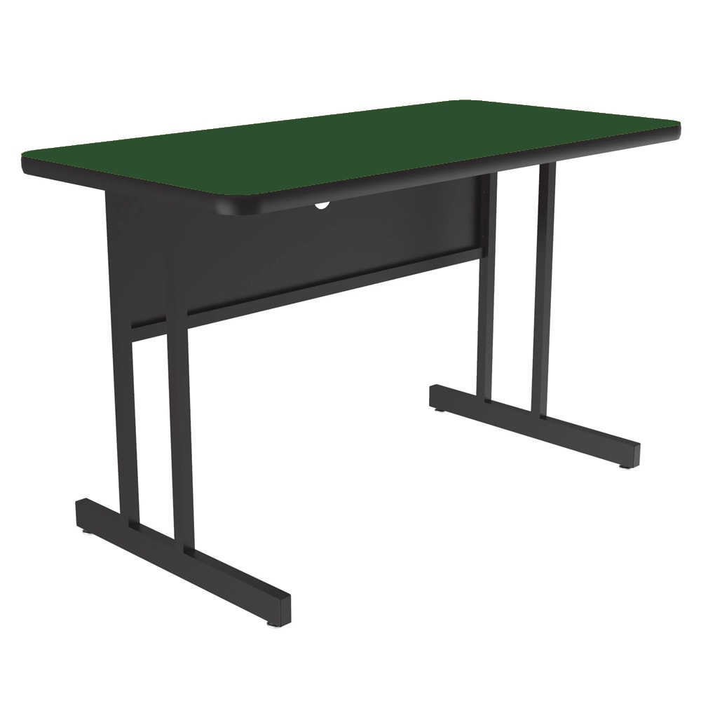 Correll Rectangular Desk Height Work Station, 60"W x 24"D - Green/Black T-Mold (WS2460-39-09-09)