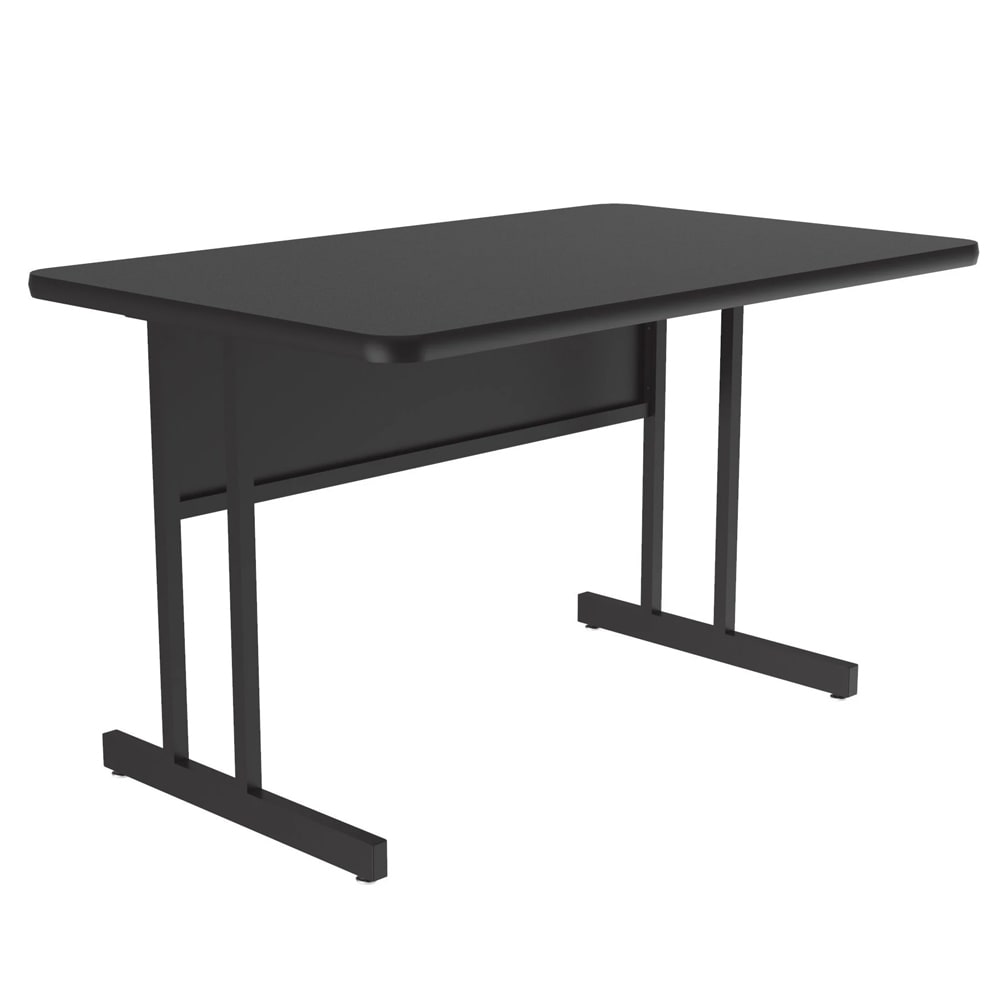 Correll Rectangular Desk Height Work Station, 48"W x 30"D - Black Granite/Black T-Mold (WS3048-07-09-09)