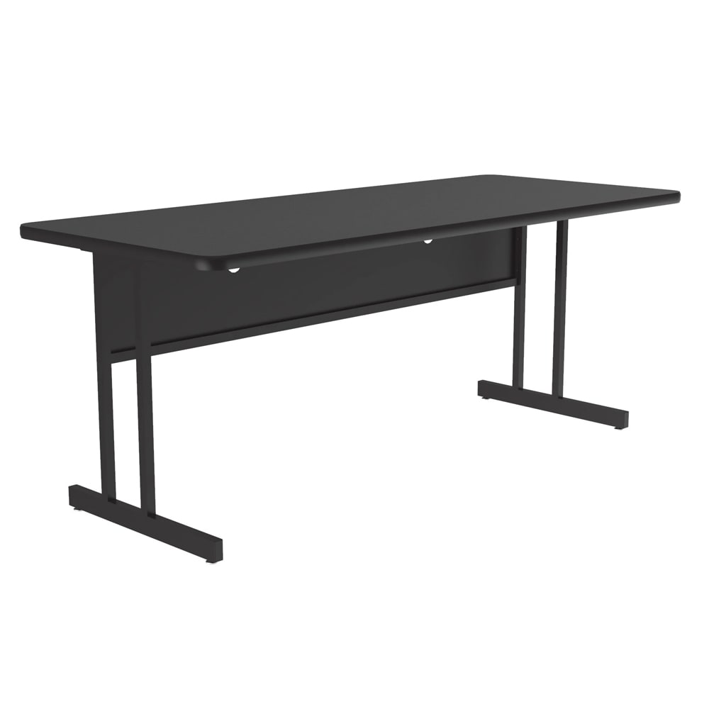 Correll Rectangular Desk Height Work Station, 60"W x 30"D - Black Granite/Black T-Mold (WS3060-07-09-09)
