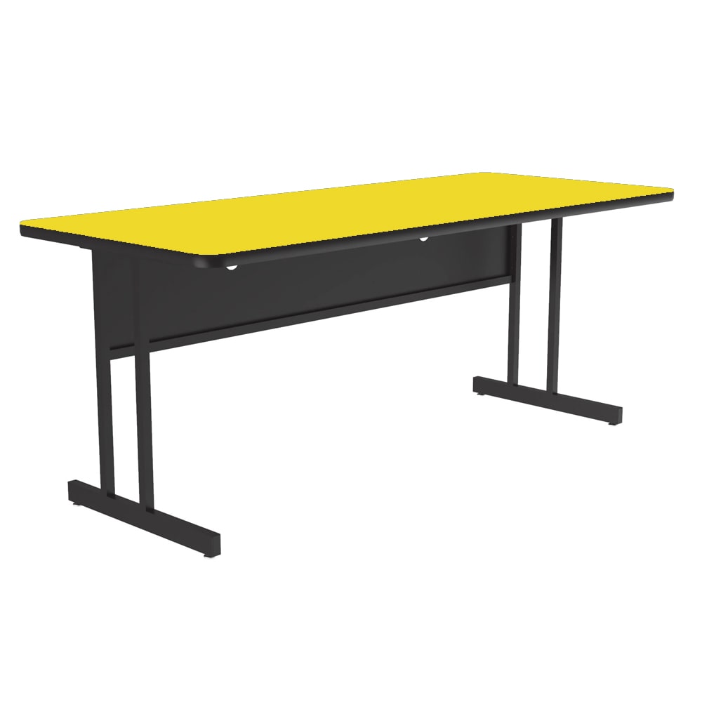 Correll Rectangular Desk Height Work Station, 60"W x 30"D - Yellow/Black T-Mold (WS3060-38-09-09)