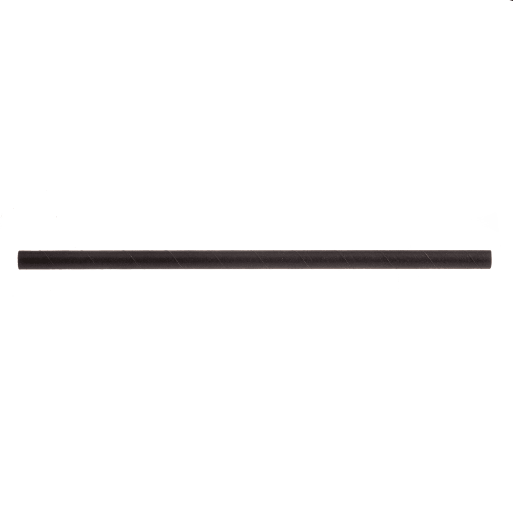 Tablecraft 100107 7 3/4" Wrapped Straws - PLA, Black