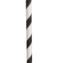 Tablecraft 100110 5 3/4" Unwrapped Cocktail Straws - Paper, Black Striped thumbnail 3