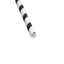 Tablecraft 100110 5 3/4" Unwrapped Cocktail Straws - Paper, Black Striped thumbnail 4