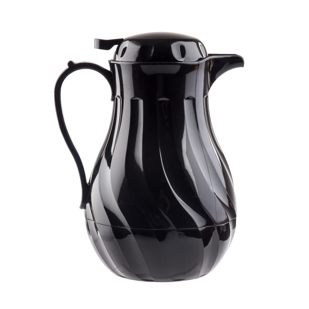 Tablecraft 1001301 20 oz Beverage Server w/ Push Button Lid - Plastic, Black