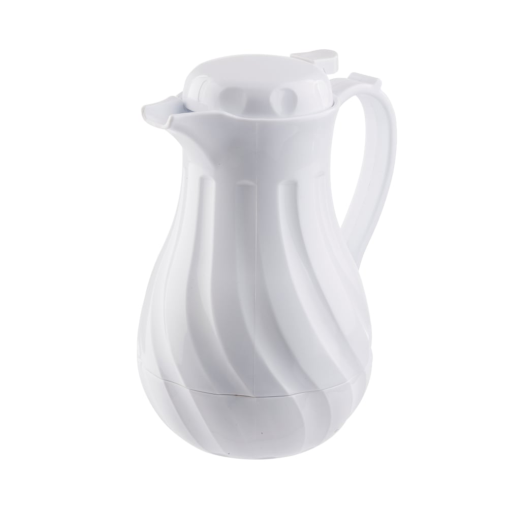 Tablecraft 1001302 20 oz Beverage Server w/ Push Button Lid - Plastic, White