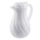 Tablecraft 1001402 40 oz Beverage Server w/ Push Button Lid - Plastic, White thumbnail 2