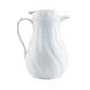 Tablecraft 1001402 40 oz Beverage Server w/ Push Button Lid - Plastic, White thumbnail 3