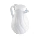 Tablecraft 1001402 40 oz Beverage Server w/ Push Button Lid - Plastic, White thumbnail 4