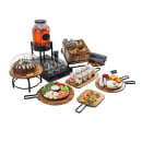 Tablecraft 10074 Cutlery Holder - 5 1/4"L x 5 1/4"W x 6"H, Acacia Wood/Metal thumbnail 4