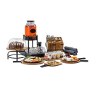 Tablecraft 10074 Cutlery Holder - 5 1/4"L x 5 1/4"W x 6"H, Acacia Wood/Metal thumbnail 6