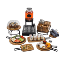 Tablecraft 10076 Rectangular Serving Paddle w/ Handle - 9 1/8" x 8 1/4", Acacia Wood/Metal thumbnail 3