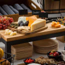 Tablecraft 10076 Rectangular Serving Paddle w/ Handle - 9 1/8" x 8 1/4", Acacia Wood/Metal thumbnail 6