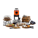 Tablecraft 10077 Rectangular Serving Paddle w/ Handle - 12 1/8" x 7 1/4", Acacia Wood/Metal thumbnail 2