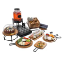 Tablecraft 10077 Rectangular Serving Paddle w/ Handle - 12 1/8" x 7 1/4", Acacia Wood/Metal thumbnail 4