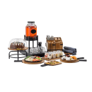 Tablecraft 10077 Rectangular Serving Paddle w/ Handle - 12 1/8" x 7 1/4", Acacia Wood/Metal thumbnail 5