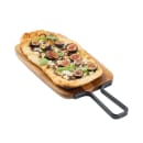 Tablecraft 10077 Rectangular Serving Paddle w/ Handle - 12 1/8" x 7 1/4", Acacia Wood/Metal thumbnail 6