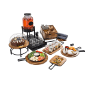 Tablecraft 10078 Rectangular Serving Paddle w/ Handle - 15 1/8" x 8 1/2", Acacia Wood/Metal thumbnail 4