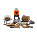 Tablecraft 10079 10" Round Serving Paddle w/ Handle - Acacia Wood/Metal thumbnail 2