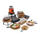 Tablecraft 10079 10" Round Serving Paddle w/ Handle - Acacia Wood/Metal thumbnail 4