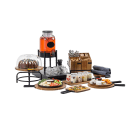 Tablecraft 10079 10" Round Serving Paddle w/ Handle - Acacia Wood/Metal thumbnail 5