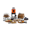 Tablecraft 10080 12" Round Serving Paddle w/ Handle - Acacia Wood/Metal thumbnail 2