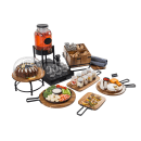 Tablecraft 10080 12" Round Serving Paddle w/ Handle - Acacia Wood/Metal thumbnail 4