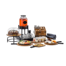 Tablecraft 10080 12" Round Serving Paddle w/ Handle - Acacia Wood/Metal thumbnail 5