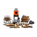 Tablecraft 10081 14" Round Serving Paddle w/ Handle - Acacia Wood/Metal thumbnail 2