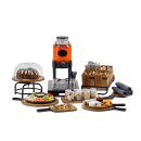 Tablecraft 10086 13" Round Rotating Cake Stand - 6"H, Acacia Wood/Metal thumbnail 2