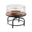 Tablecraft 10086 13" Round Rotating Cake Stand - 6"H, Acacia Wood/Metal thumbnail 6