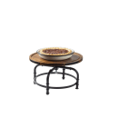 Tablecraft 10086 13" Round Rotating Cake Stand - 6"H, Acacia Wood/Metal thumbnail 7