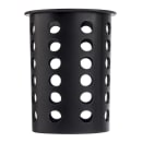 Tablecraft 1010401 4 3/8" Round Flatware Cylinder - 5 1/2"H, Polypropylene, Black thumbnail 2