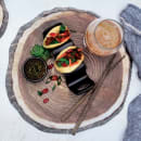 Tablecraft 10255 13" Round Platter - Melamine, Brown thumbnail 5