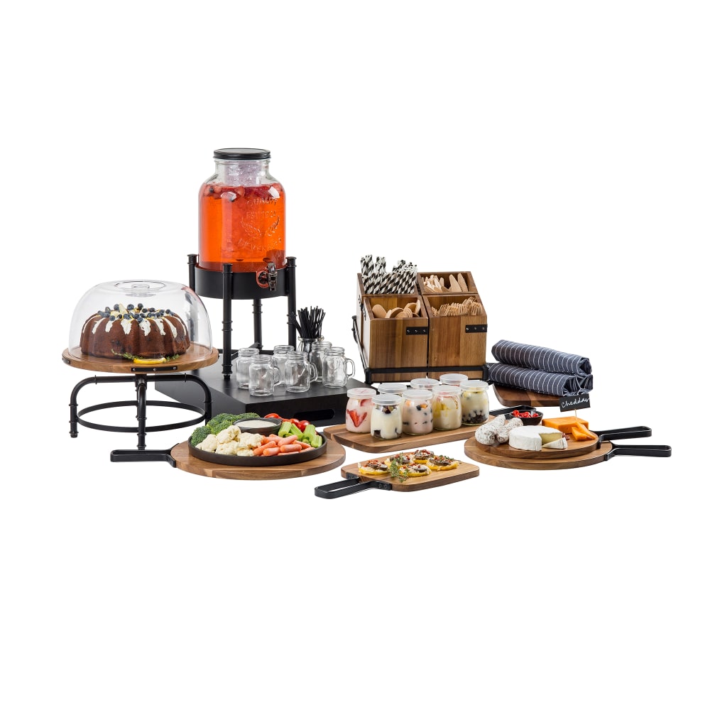 Tablecraft 10262 8 1/2" Square Base for Beverage Dispenser - Metal, Black