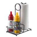 Tablecraft 10263 2 Compartment Rectangular Condiment Caddy - Steel, Black thumbnail 4