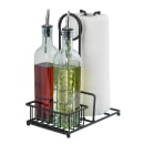 Tablecraft 10263 2 Compartment Rectangular Condiment Caddy - Steel, Black thumbnail 6