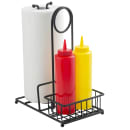 Tablecraft 10263 2 Compartment Rectangular Condiment Caddy - Steel, Black thumbnail 8