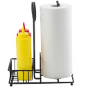 Tablecraft 10263 2 Compartment Rectangular Condiment Caddy - Steel, Black thumbnail 9