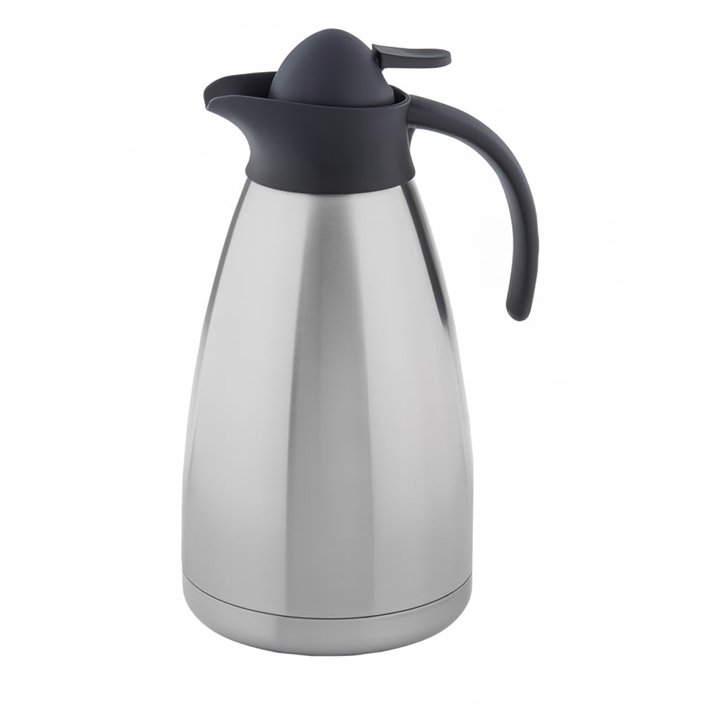 Tablecraft 10299 68 oz Carafe w/ Push Button Lid - Vacuum Insulated, Stainless Steel