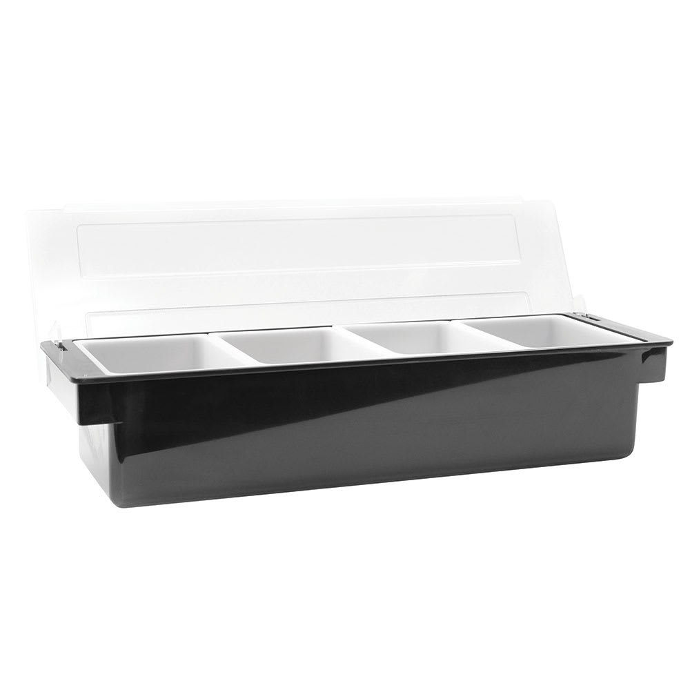 Tablecraft 103 (4) Compartment Bar Garnish Tray - Flat Hinged Lid