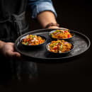 Tablecraft 10311BK 4" Round Melamine Mini Plate, Black thumbnail 4