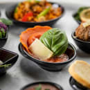 Tablecraft 10314BK 1 1/2 oz Oval Melamine Mini Bowl, Black thumbnail 9