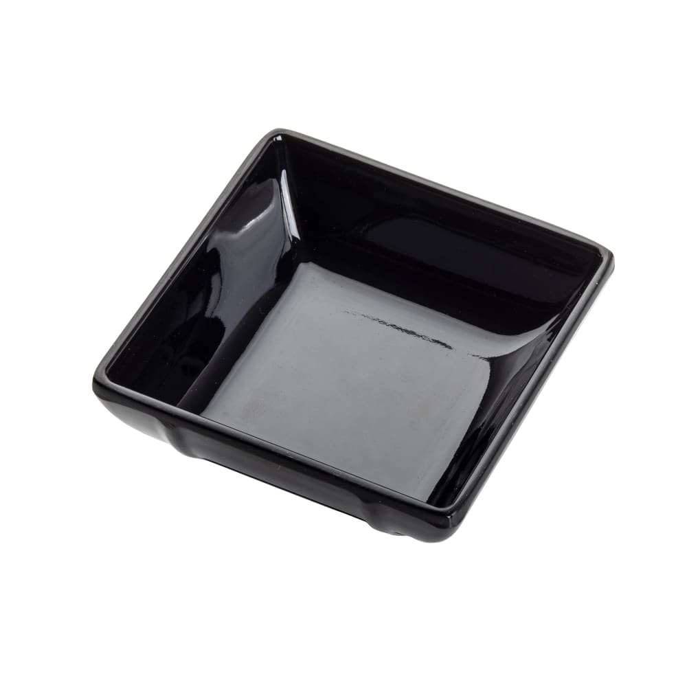 Tablecraft 10316BK 2 1/2 oz Square Melamine Mini Bowl, Black
