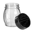 Tablecraft 10327 6 oz Shaker w/ Flip Top Plastic Lid - Glass, Black thumbnail 8