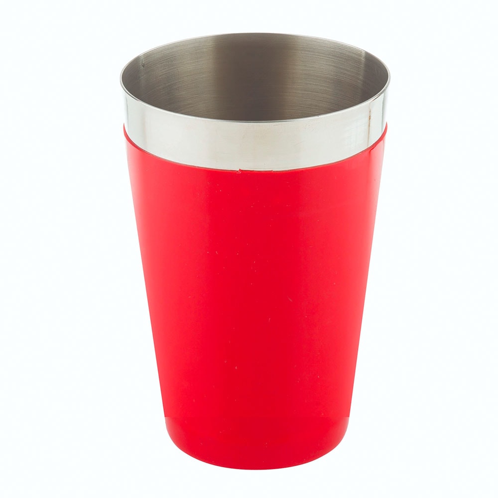 Tablecraft 10369 16 oz Stainless Bar Cocktail Shaker, Red