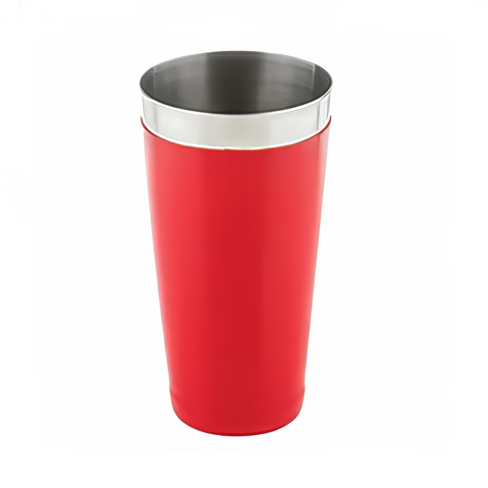 Tablecraft 10371 28 oz Bar Shaker - Stainless Steel w/ Vinyl Coating, Red