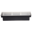 Tablecraft 104 (3) Compartment Bar Garnish Tray - Flat Hinged Lid thumbnail 2