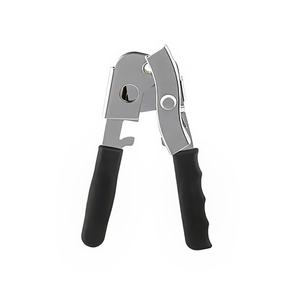 Tablecraft 10444BK 3 3/4" Chrome Plated Manual Can Opener, Black